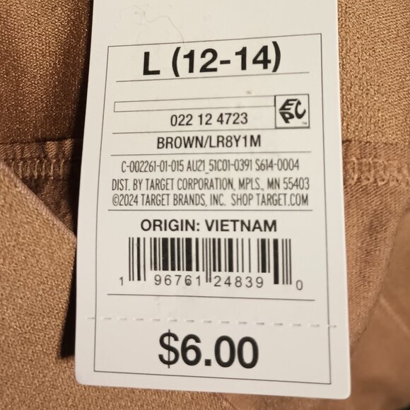 NEW Women's Cotton Stretch Thong with Elastic Waist - Auden™ Brown Large - Picture 5 of 6